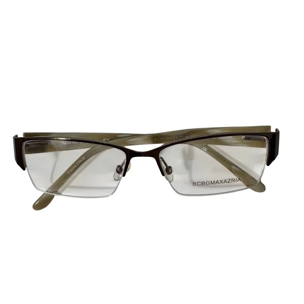 BCBG Max Azria 52-15-130 Womens Brown Rectangular Eye Glasses Frames Only